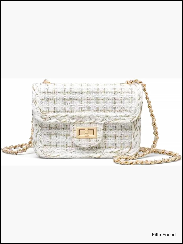 Quilted Crossbody Mini Clutch Evening Bag With Chain Strap